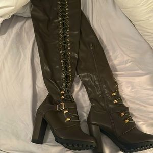 Leather over knee boots New